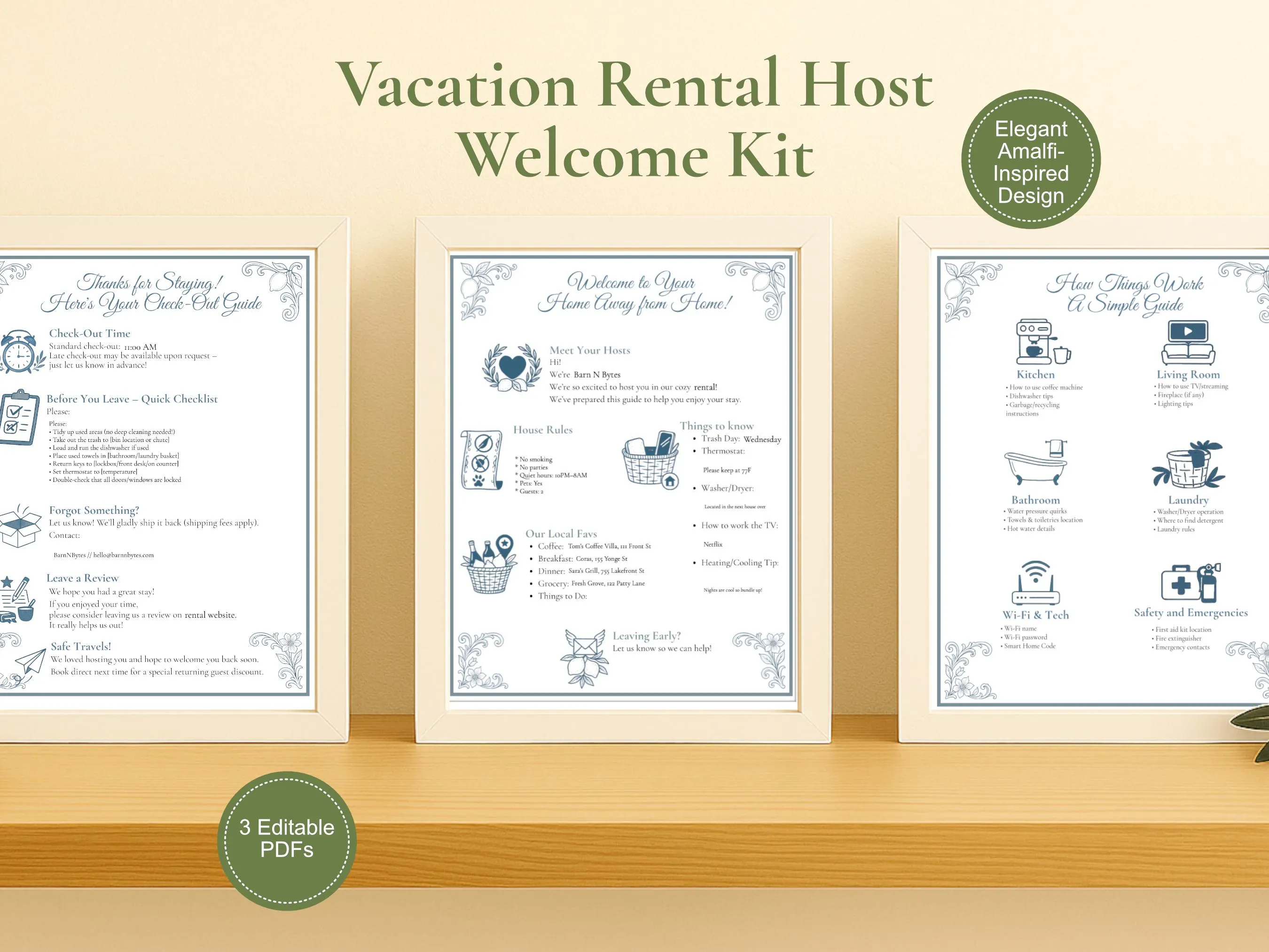 Lifestyle mockups of the Amalfi printable.